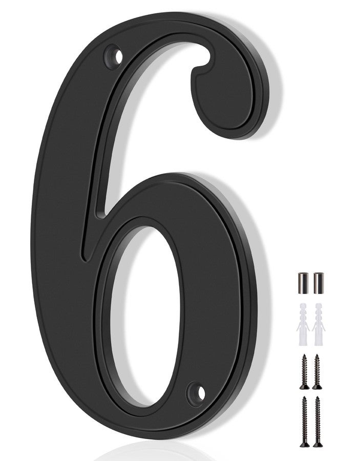 Emotionlite House Numbers 6, Emotionlite House Address Numbers, Black Large Modern House Numbers for Outside, Metal Mailbox Number, 5" Zinc Alloy Style - Image 1